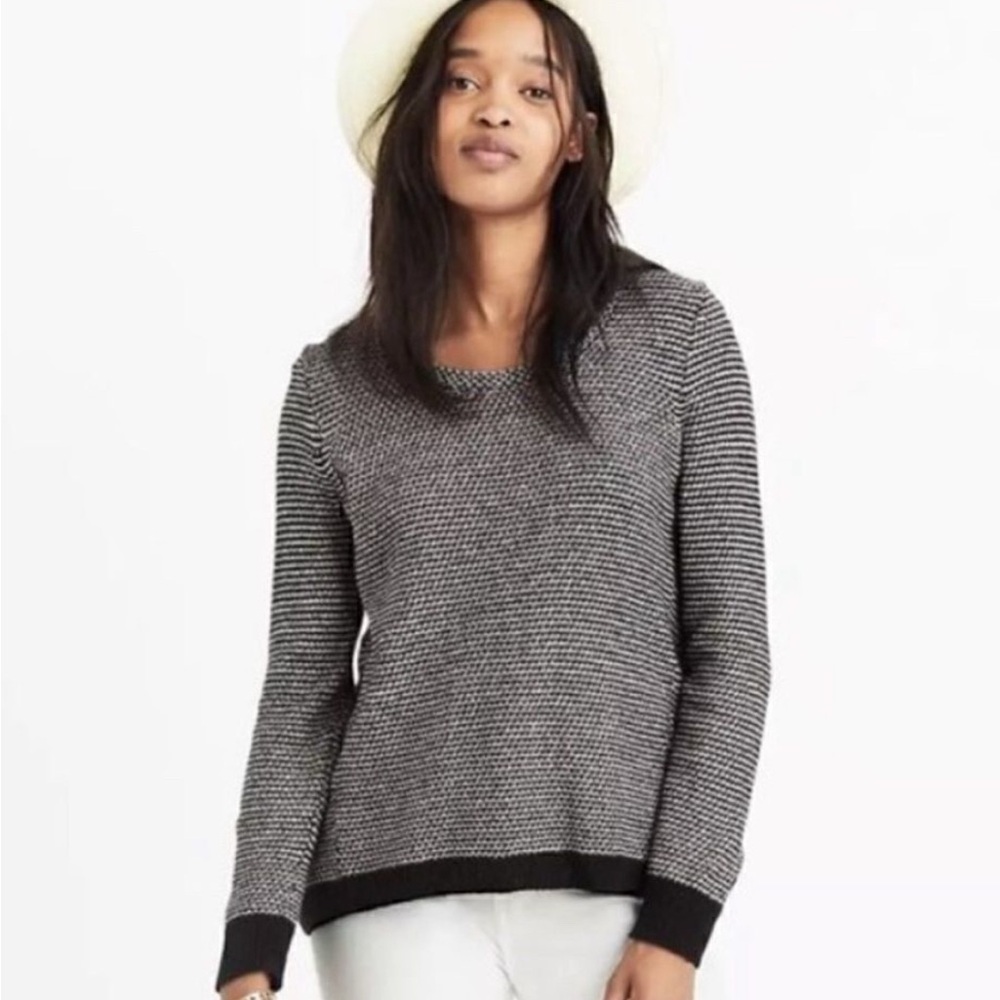 Madewell Women's Black and Gray Sweater